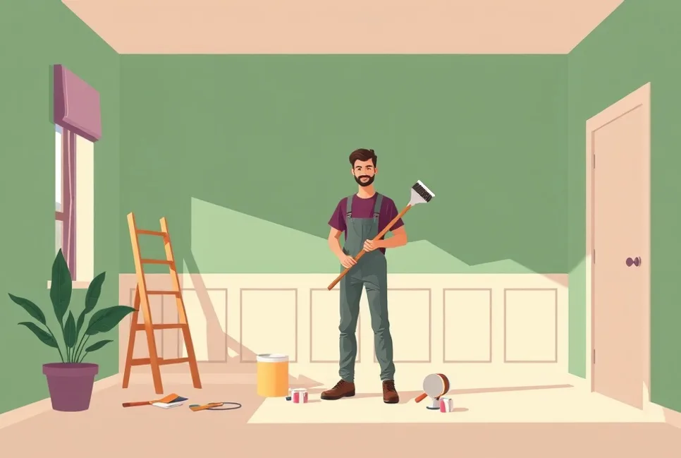 Intérieur rénové après travaux de peinture à Wattignies